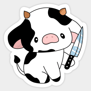 Cow with knife! Sticker